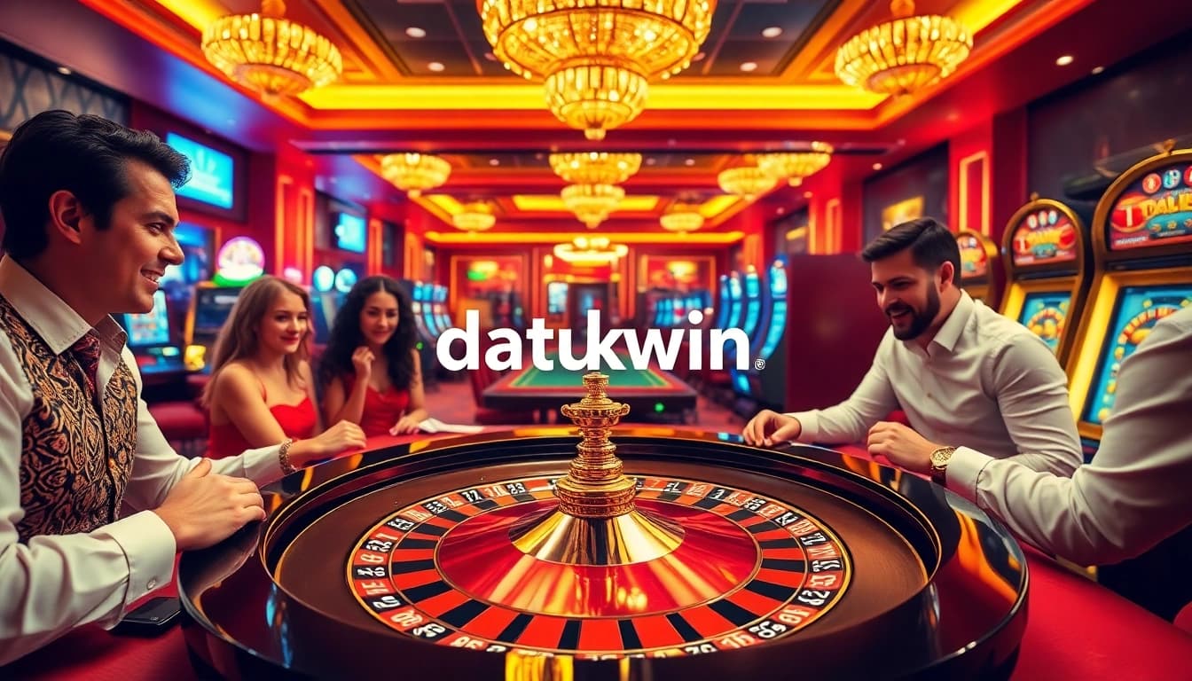 Rasakan sensasi Datukwin di kasino yang ramai dengan roulette, poker, dan mesin slot.