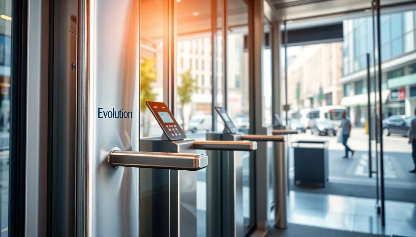 Showcasing the automatic Evolution Entrance Systems in action, highlighting smooth operation and modern design.