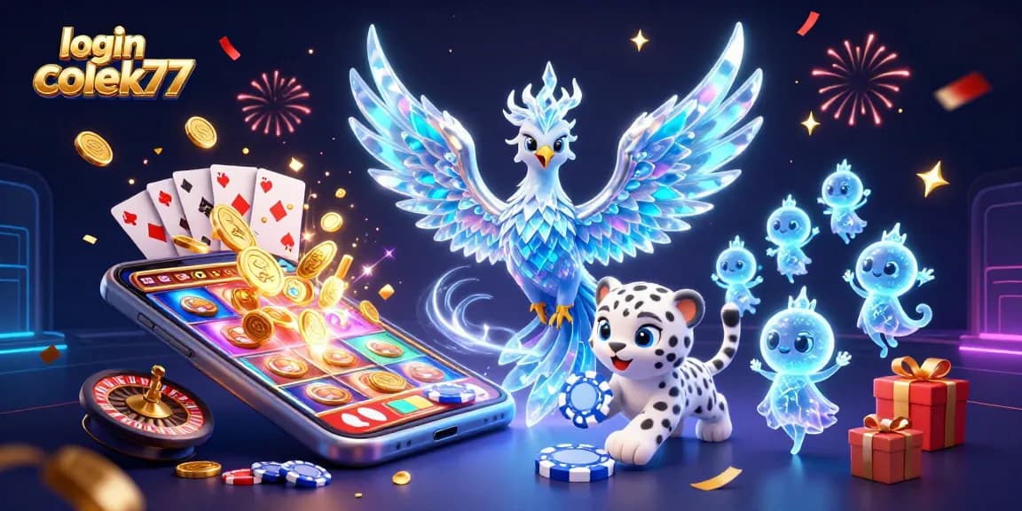 Join the fun at login colek77 with vibrant slot games and dynamic casino action, featuring colorful characters.