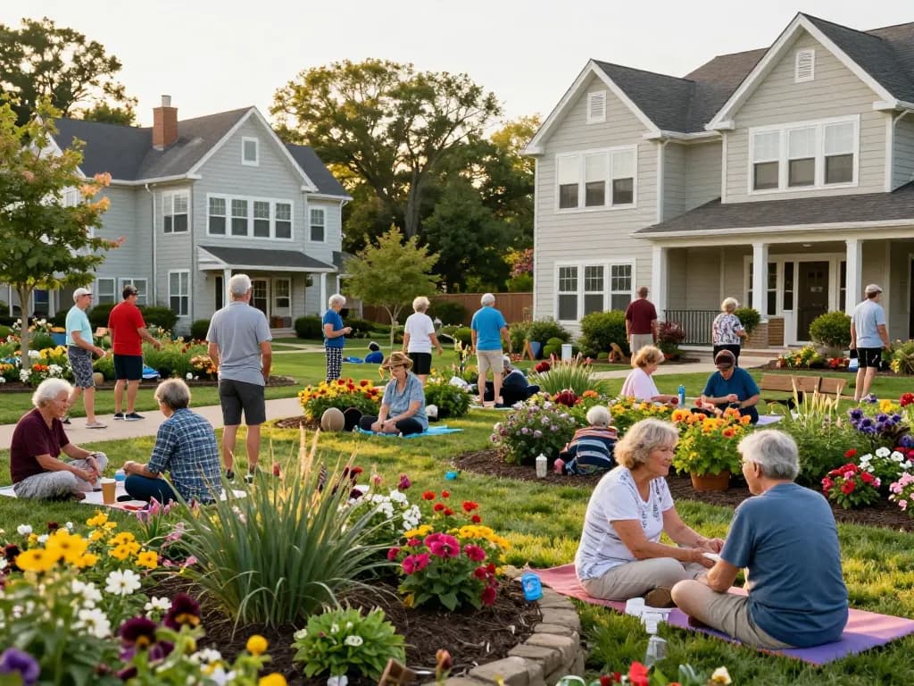 Active seniors enjoying community activities in 55+ communities long island at Country Pointe Meadows.