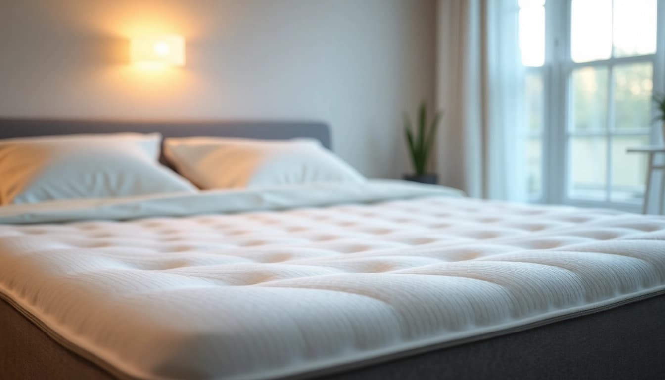 Experience the comfort of Sealy mattress memory foam in a serene bedroom setting with inviting light.