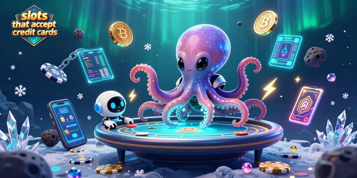 Experience slots that accept credit cards with an alien octopus at a holographic poker table