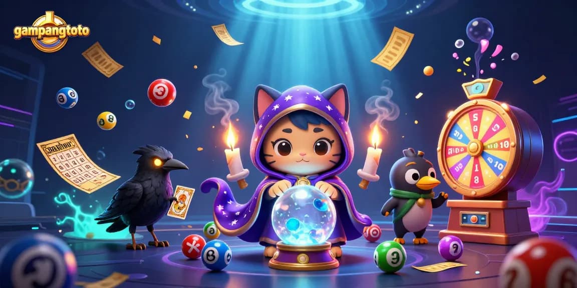 Experience interactive fun with gampangtoto's vibrant gaming scene featuring lottery excitement and mystical characters.