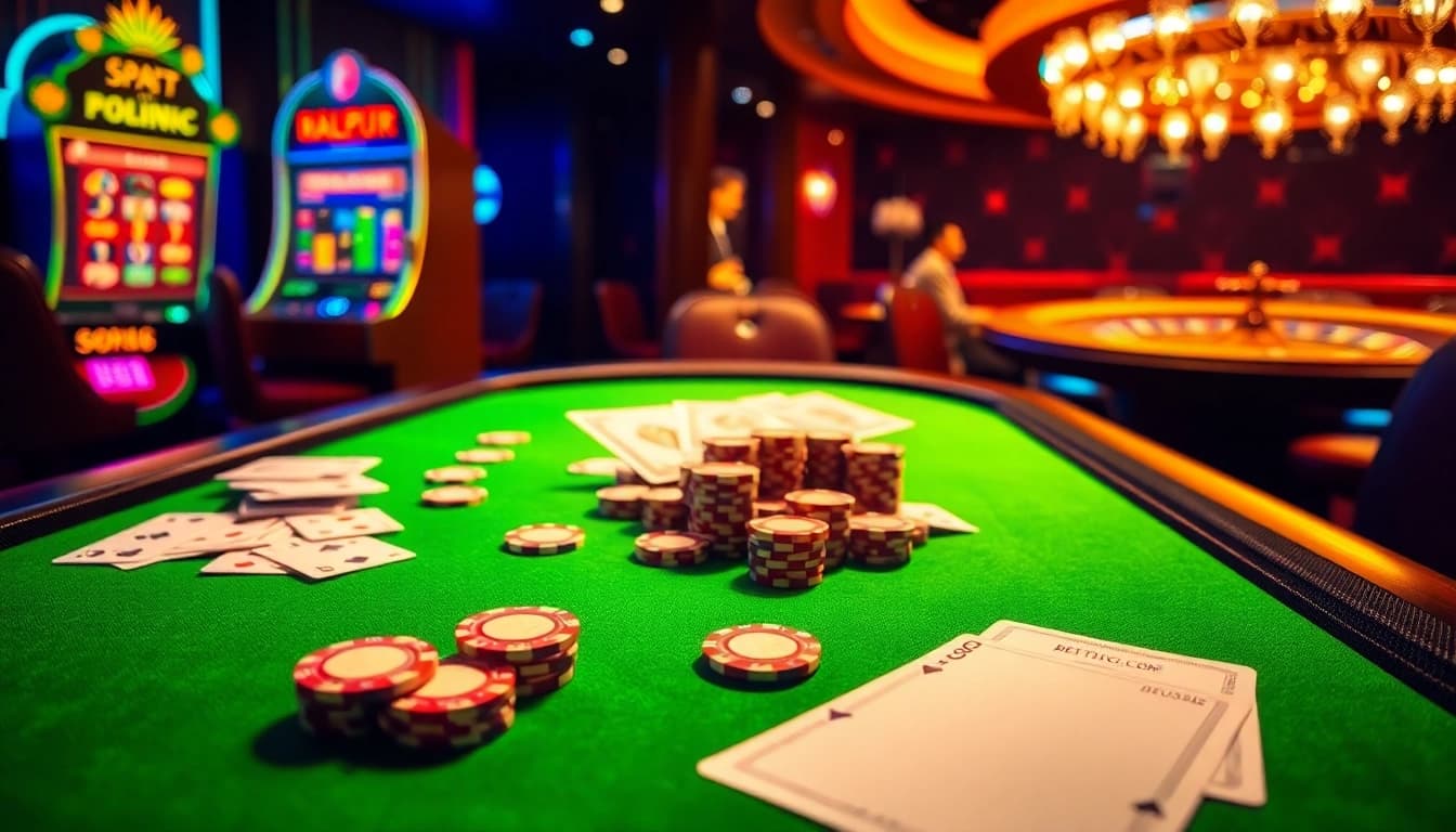 High-stakes poker scene at gg88.com with vibrant chips, cards, and casino ambiance.