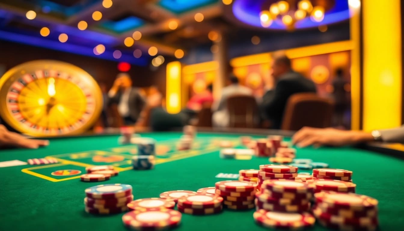 Players enjoying poker at a casino, highlighting hidden wiki themes of excitement and strategy.
