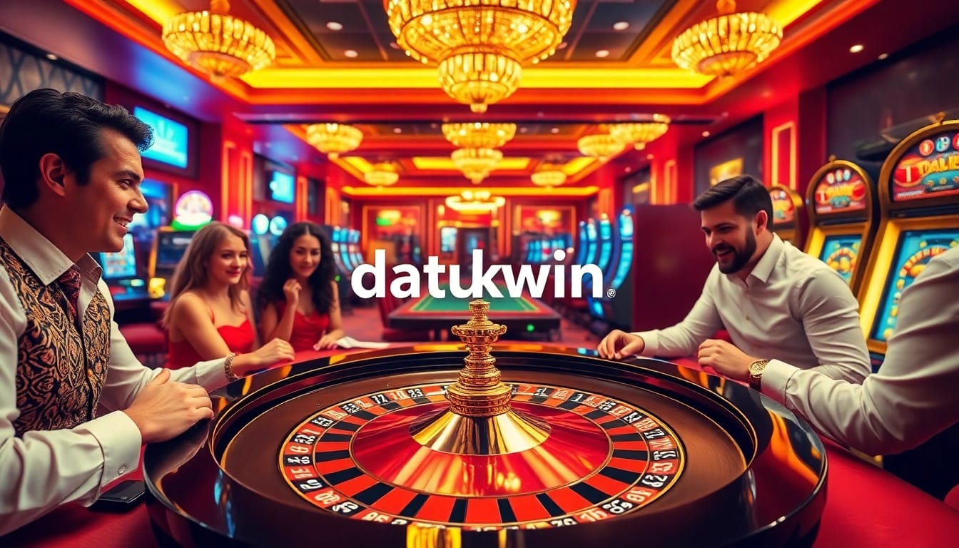 Rasakan sensasi Datukwin di kasino yang ramai dengan roulette, poker, dan mesin slot.