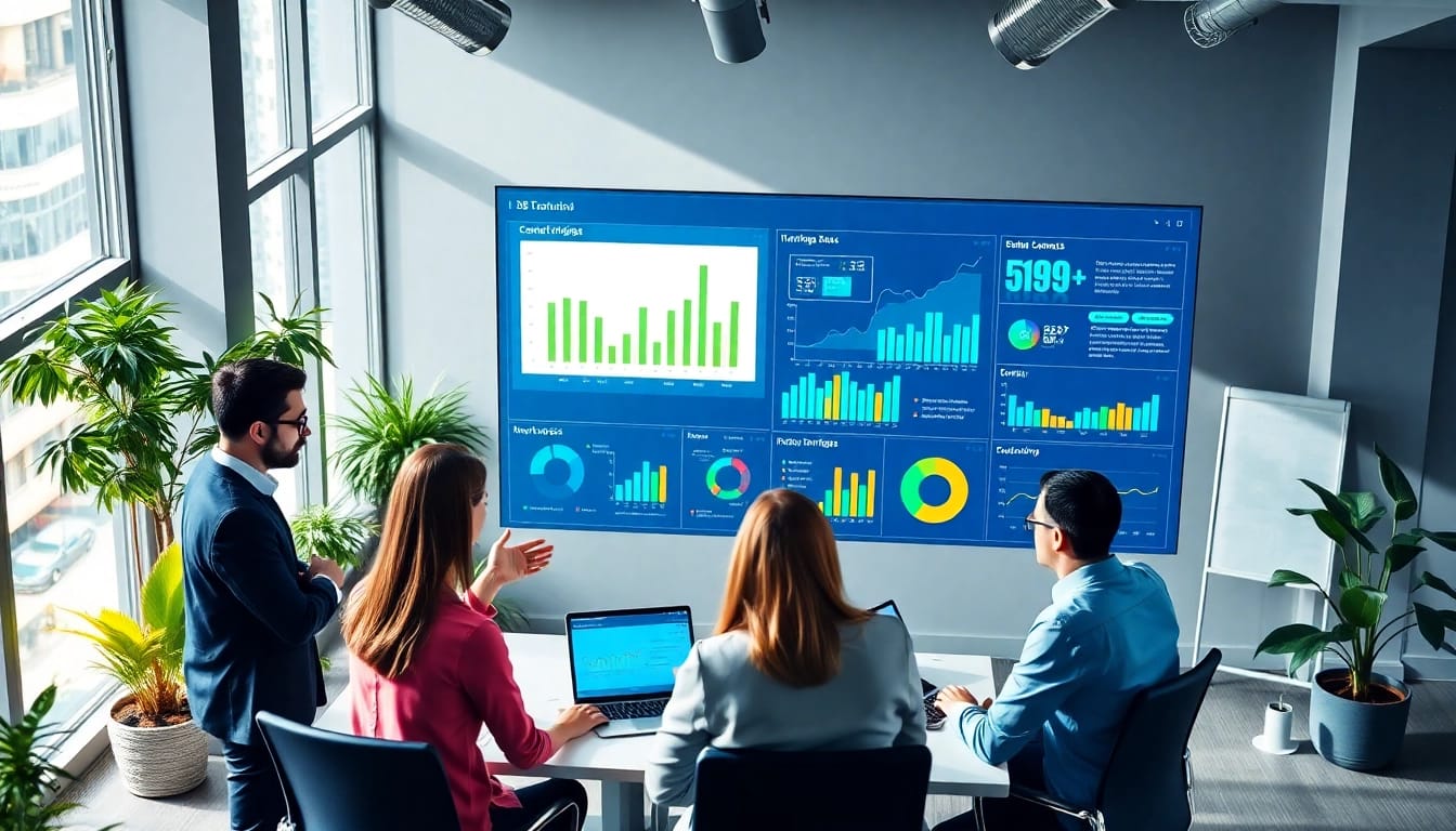 Visual representation of b2b competitive intelligence in a modern corporate workspace.