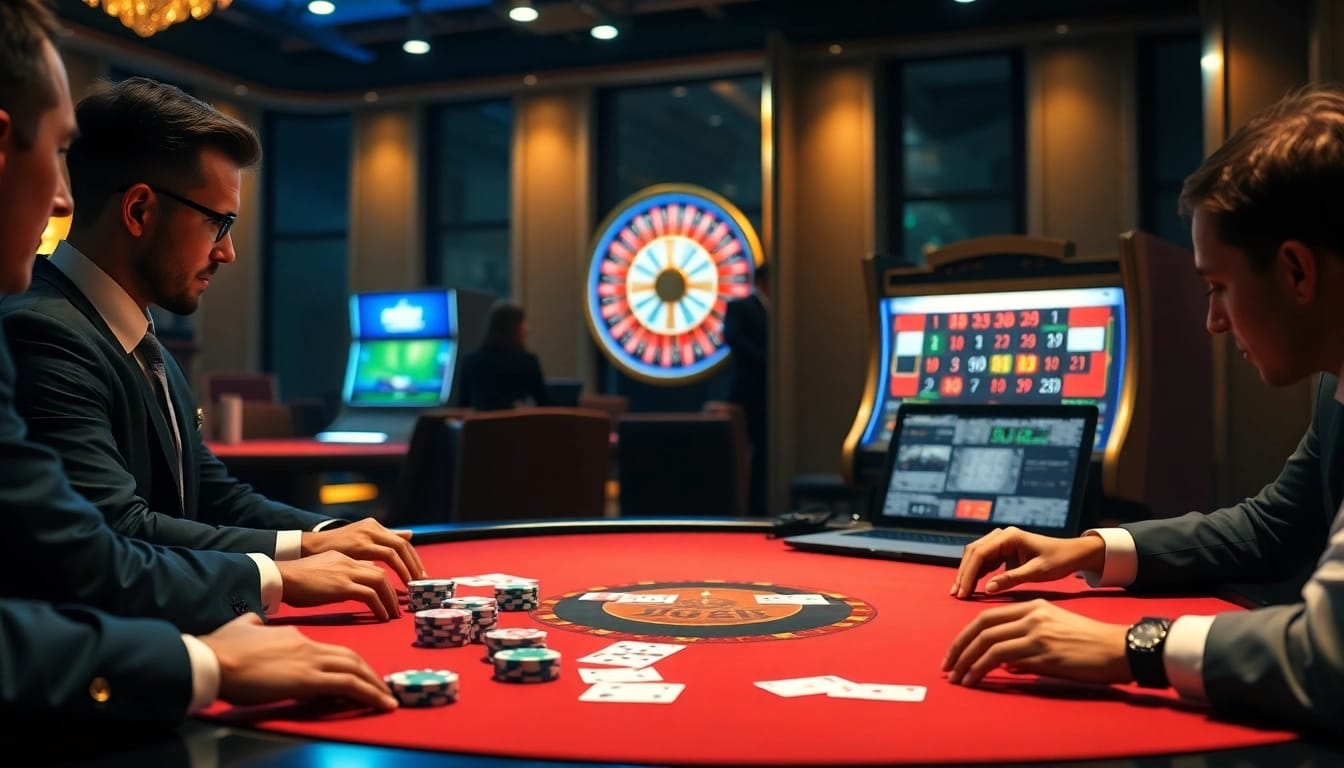 The hidden wiki 2026 illustrates a vibrant poker game with players, chips, and a roulette wheel.