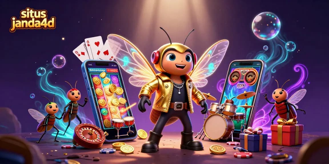 Slot seru dan menarik di situs janda4d dengan cicada bintang rock dan drummer beetle.