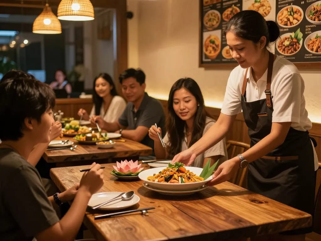 Delicious Thai cuisine served at Rusty Iron restaurant showcasing 88Pulsa experience in a cozy atmosphere