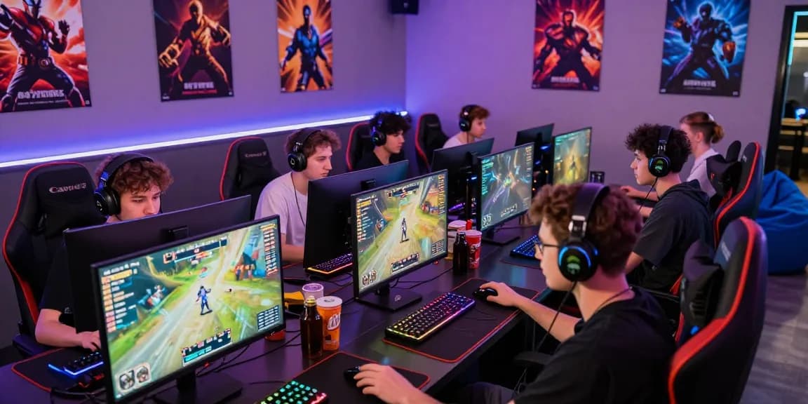 Exciting rokok88 link alternatif gaming scene with players engaged in competitive gameplay and vibrant atmosphere.