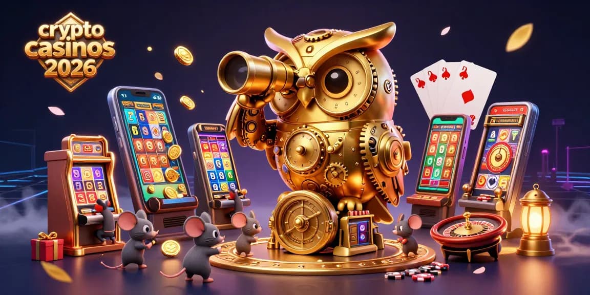 Visitez les meilleurs crypto casinos 2026 avec un hibou doré et des jeux éblouissants.