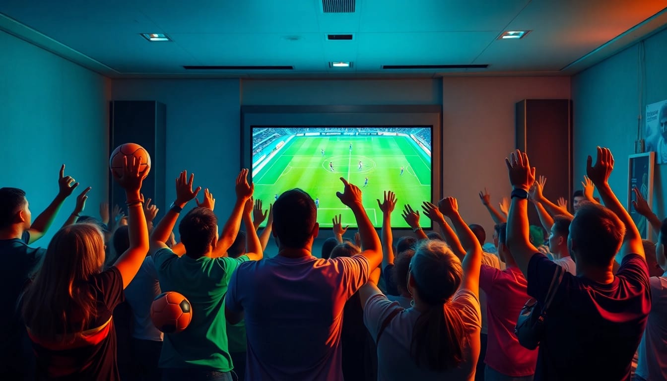 Engaged fans enjoying live sports streaming on 토토티비's high-definition platform.