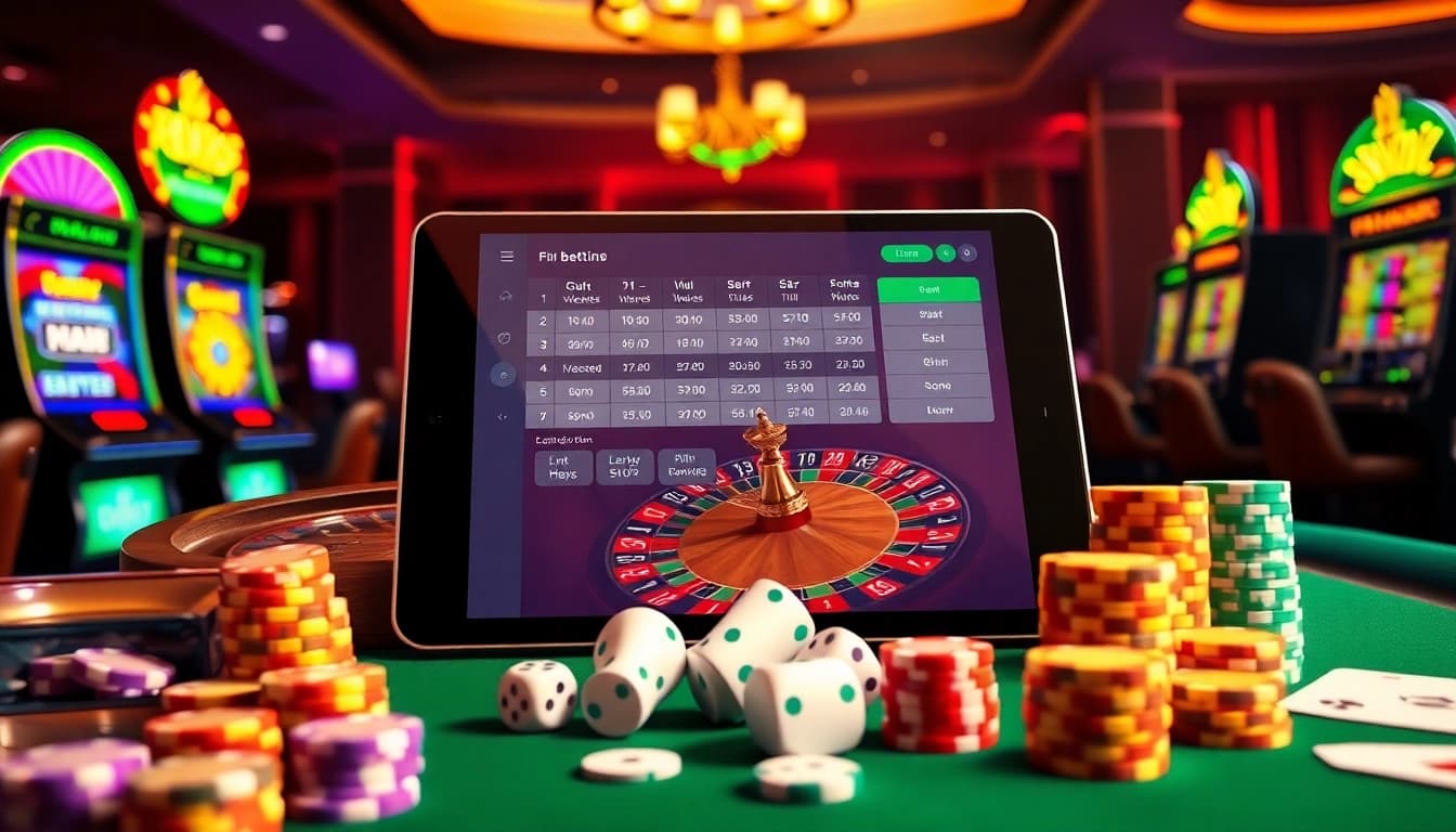 Gamblers enjoying an exciting game at https://mm88.vin/, showcasing a vibrant casino atmosphere.