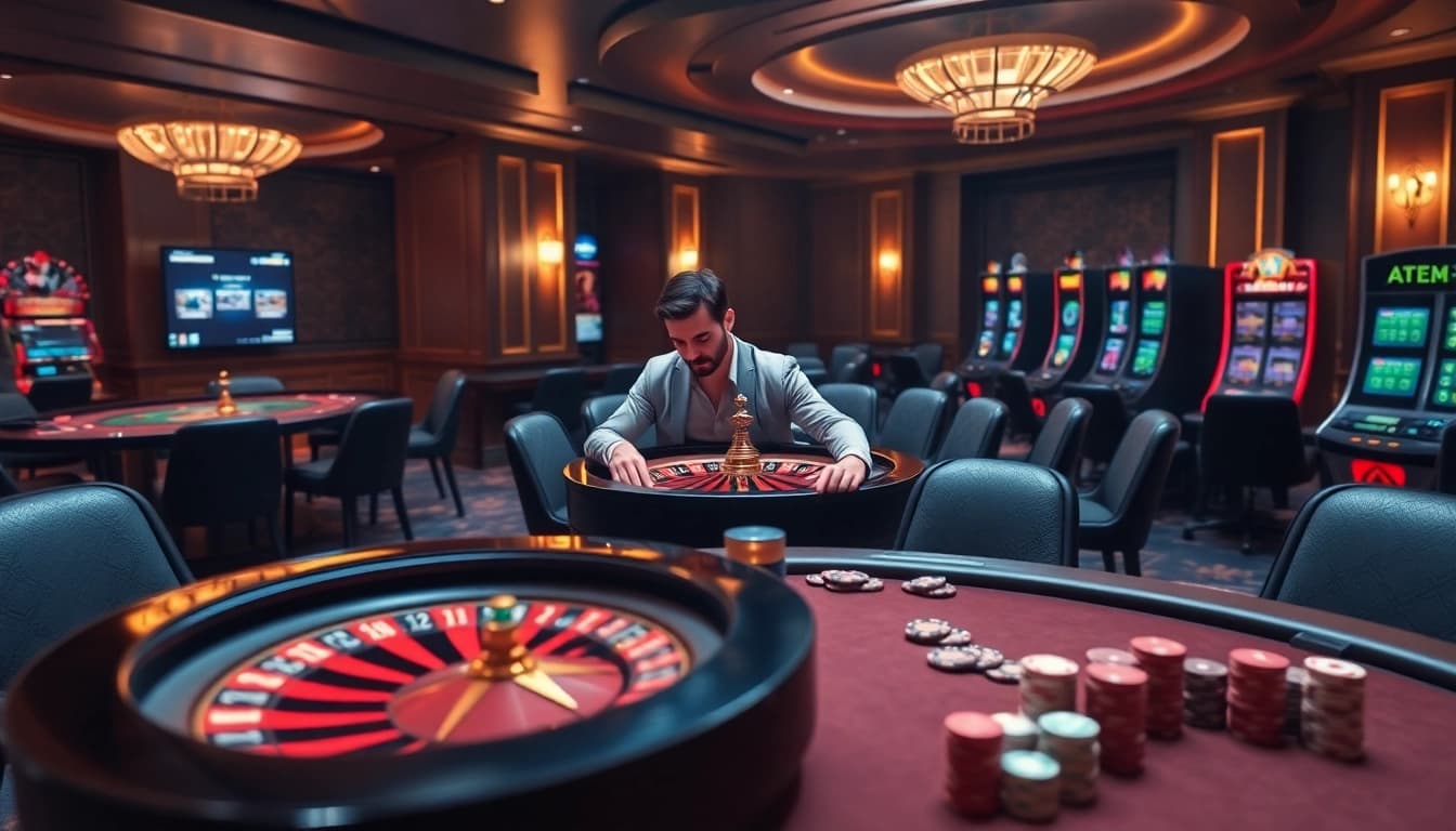 Experience the excitement of Nhà Cái ABC8 with a professional online casino atmosphere featuring roulette and poker.