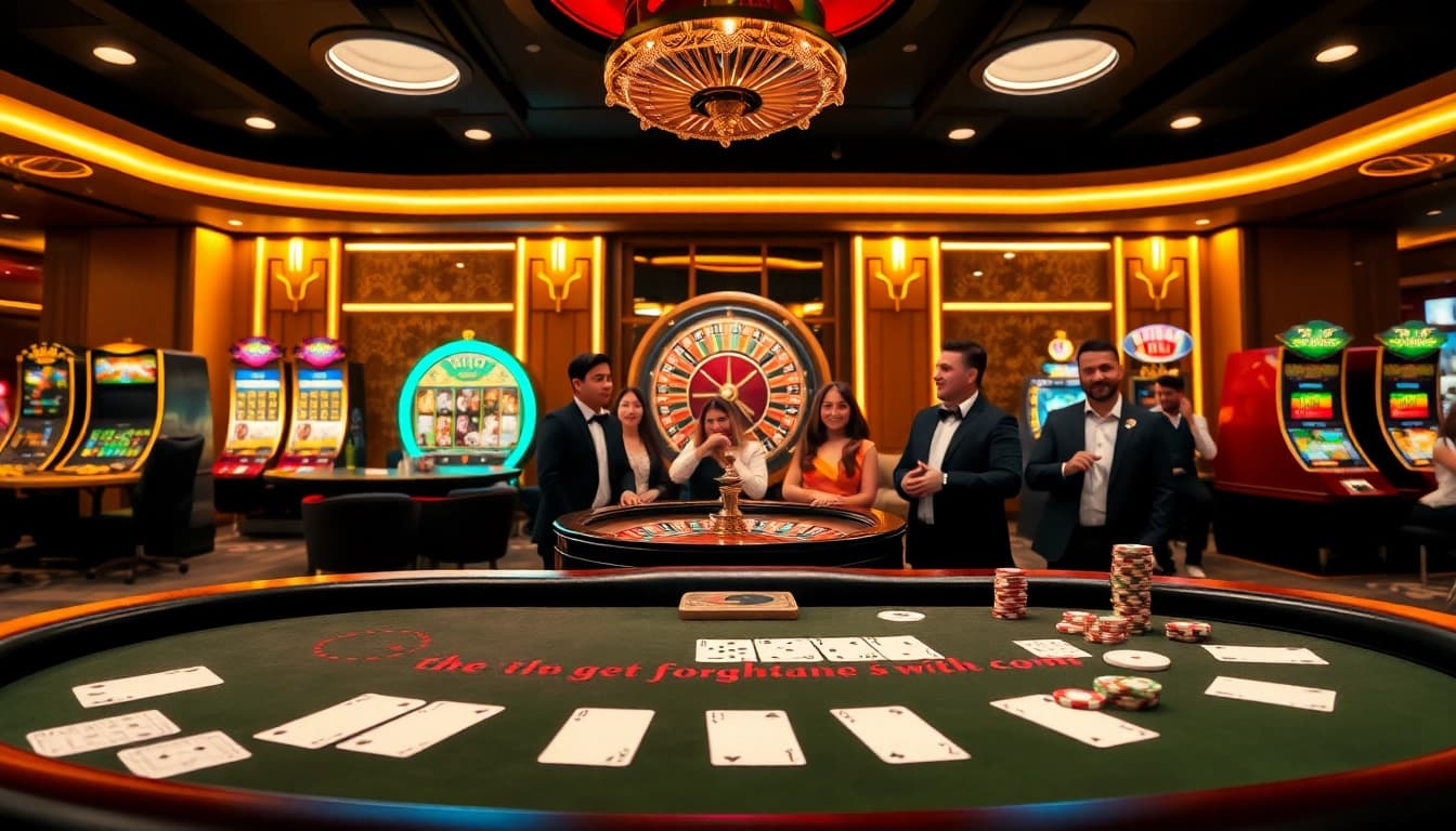 Players enjoying the excitement of gambling with 8qbet at a modern casino table.