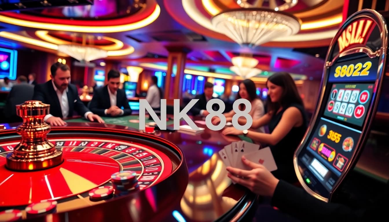 Players at the NK88 roulette table excitedly engaging in high-stakes betting.