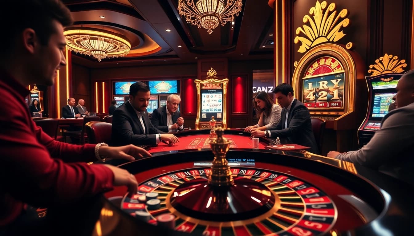 Players engaged in thrilling roulette bets at RR99 com with vibrant casino settings.