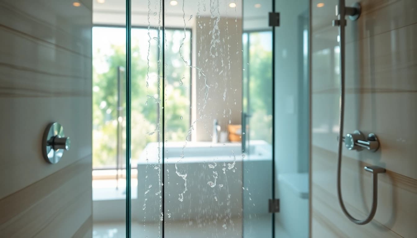 Experience elegant showers with luxurious modern fixtures and serene ambiance in a stylish bathroom setting.