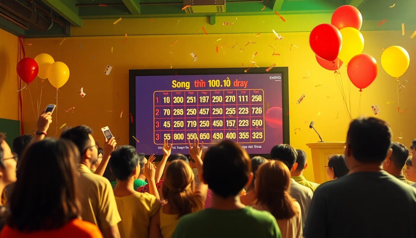 Exciting lottery draw scene featuring Song thủ lô results, highlighting joy and anticipation.
