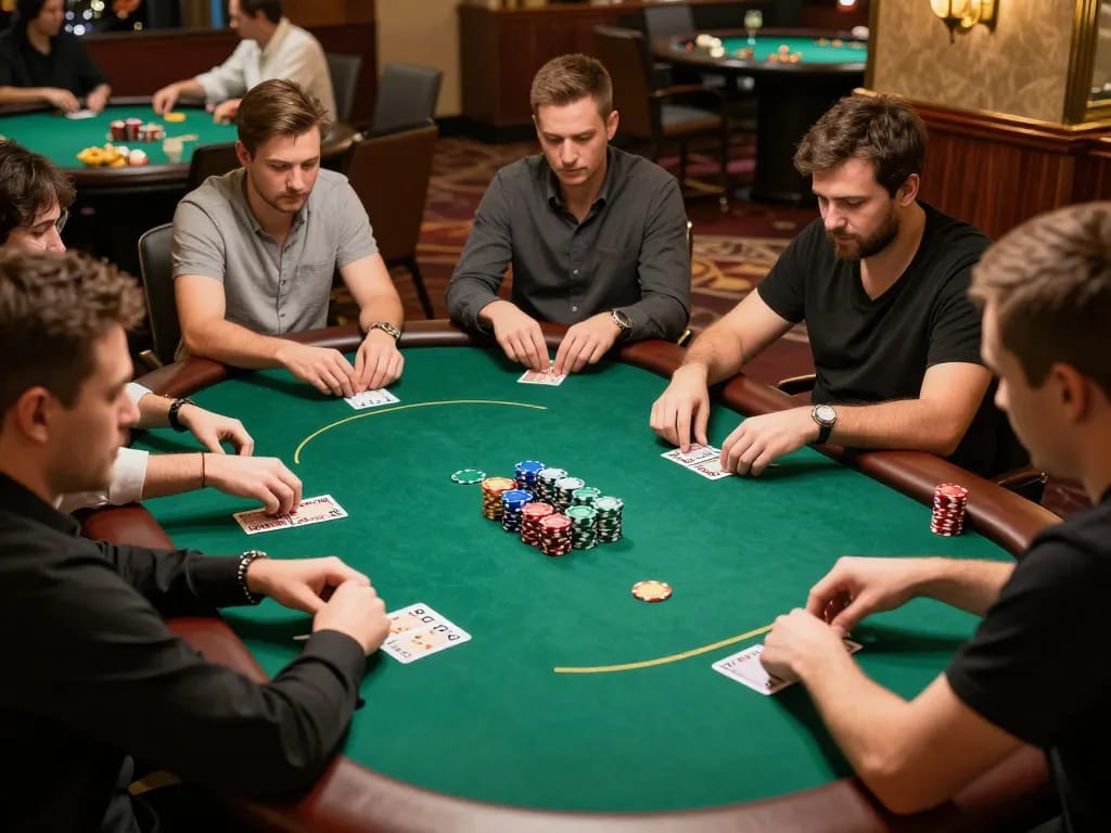 SC88 players engaged in intense poker gameplay at an upscale gaming table