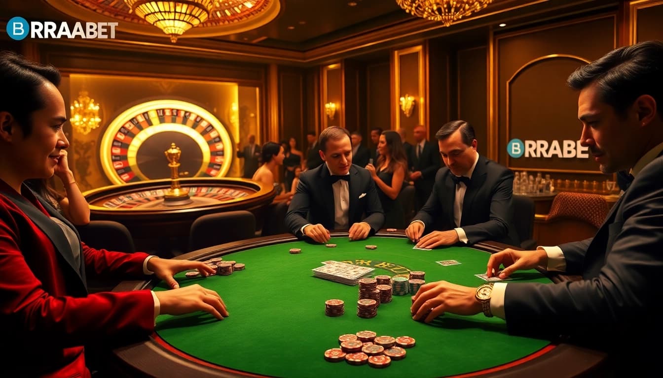 Experience the thrill of BRABET at a premium poker table with high-stakes excitement.