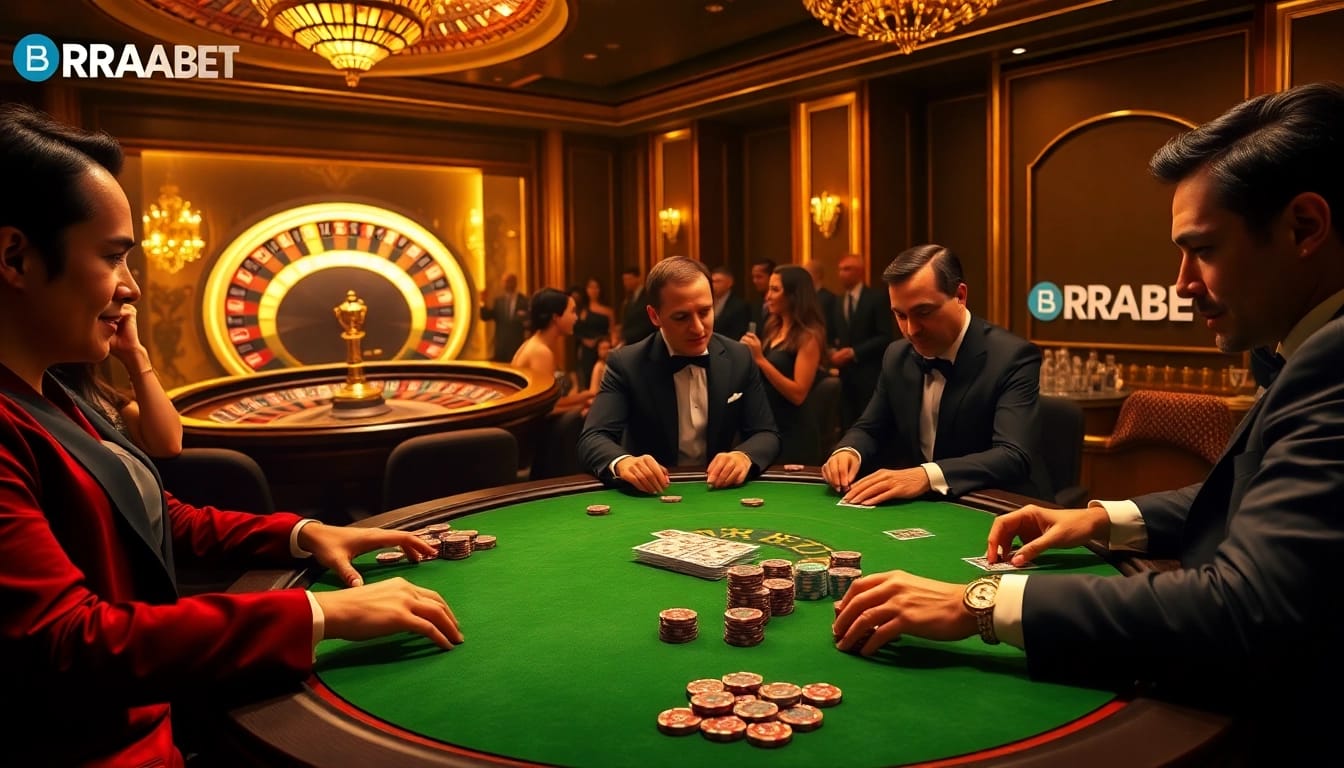Experience the thrill of BRABET at a premium poker table with high-stakes excitement.