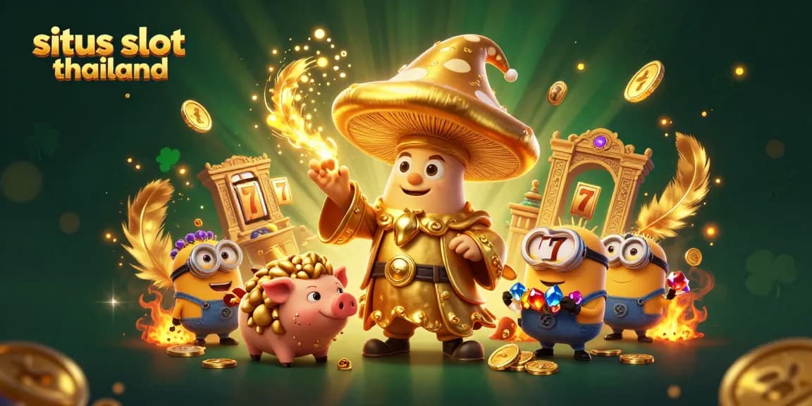 Experience the excitement of situs slot thailand with magical elements and treasures in a vibrant casino scene.