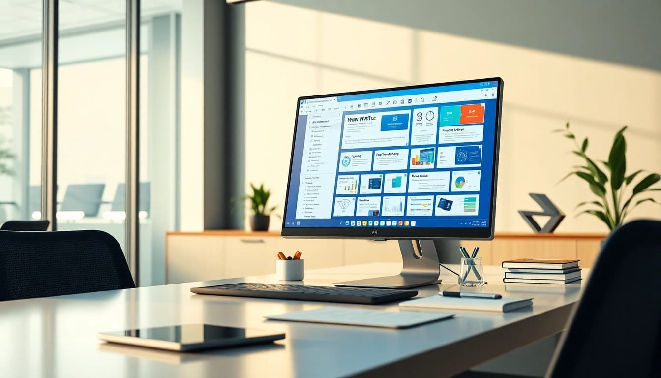 现代桌面上展示的 WPS Office 办公套件,凸显其创新设计。