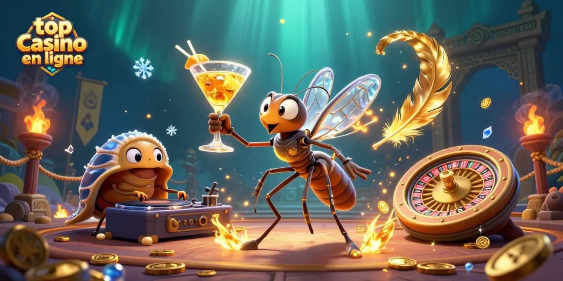 Des jeux passionnants dans un top casino en ligne avec un moustique mascotte et un DJ trilobite.
