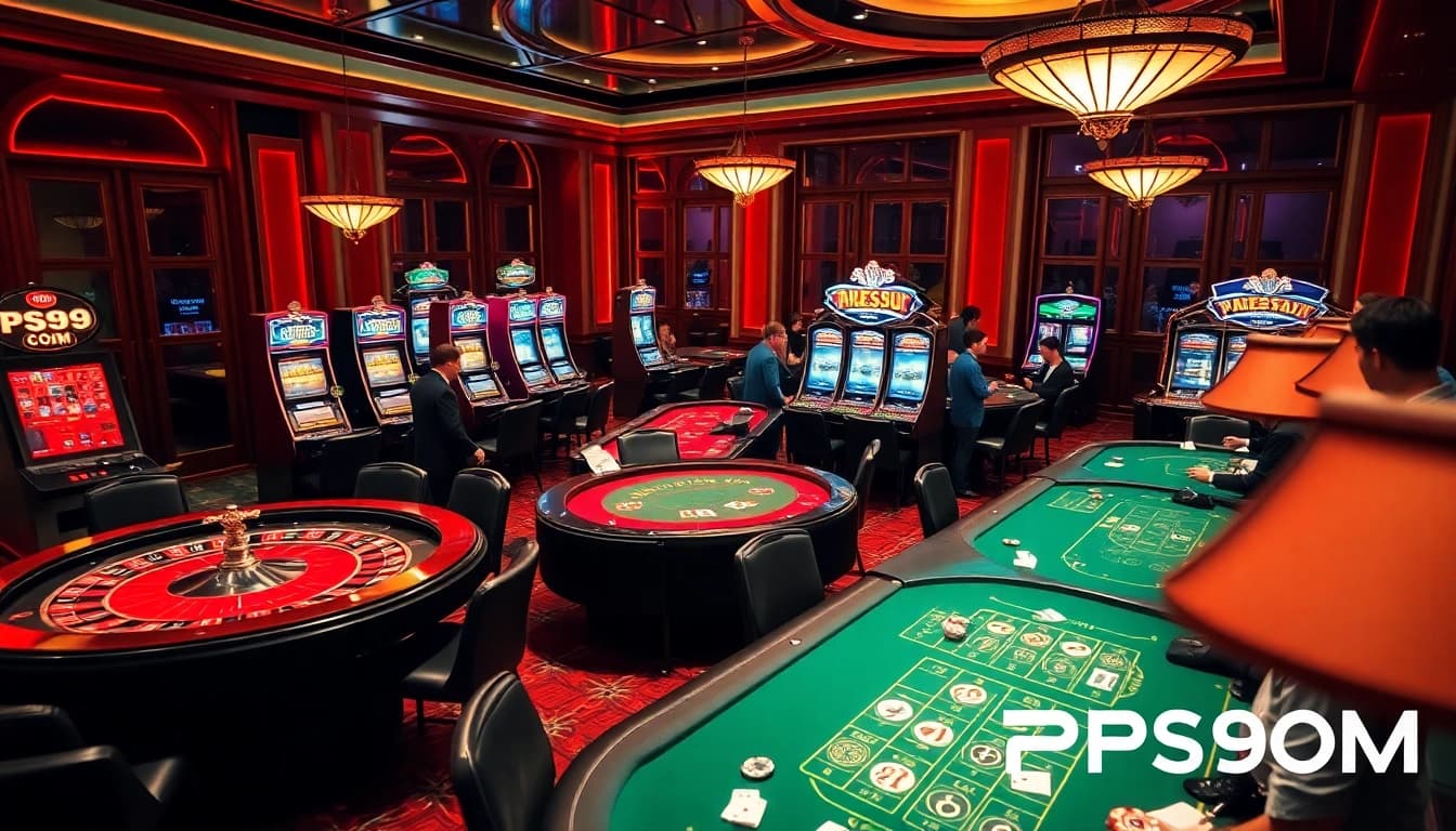 Experience the excitement of PS99 COM with vibrant casino games and lively betting scenes.