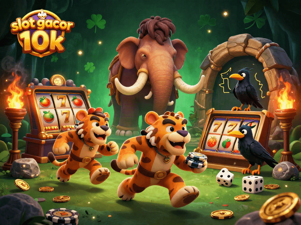 Activate your luck with slot gacor 10k as prehistoric characters celebrate big wins!