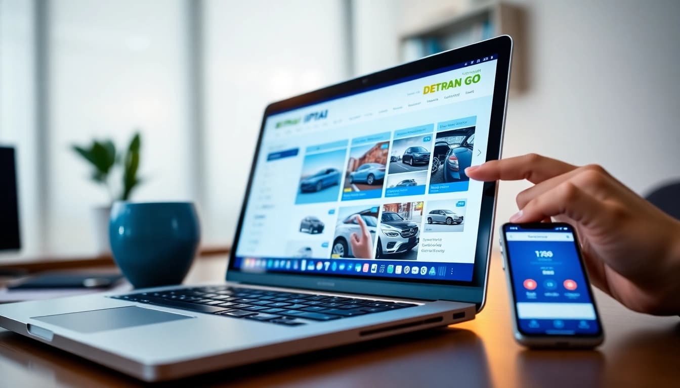 Digital interface of the Detran GO platform for easy IPVA payment in 2026.