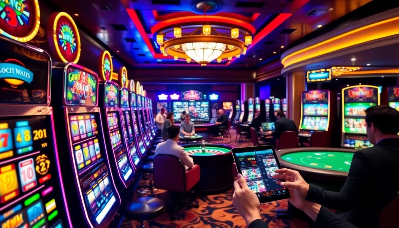 Adegan yang menarik dari para penjudi yang menikmati mesin slot dan poker di kasino jmacdonaldphoto.com.