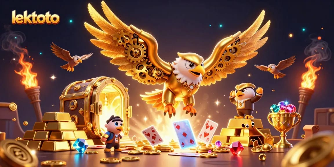 Experience excitement with lektoto's dynamic gameplay featuring golden eagle and cards.