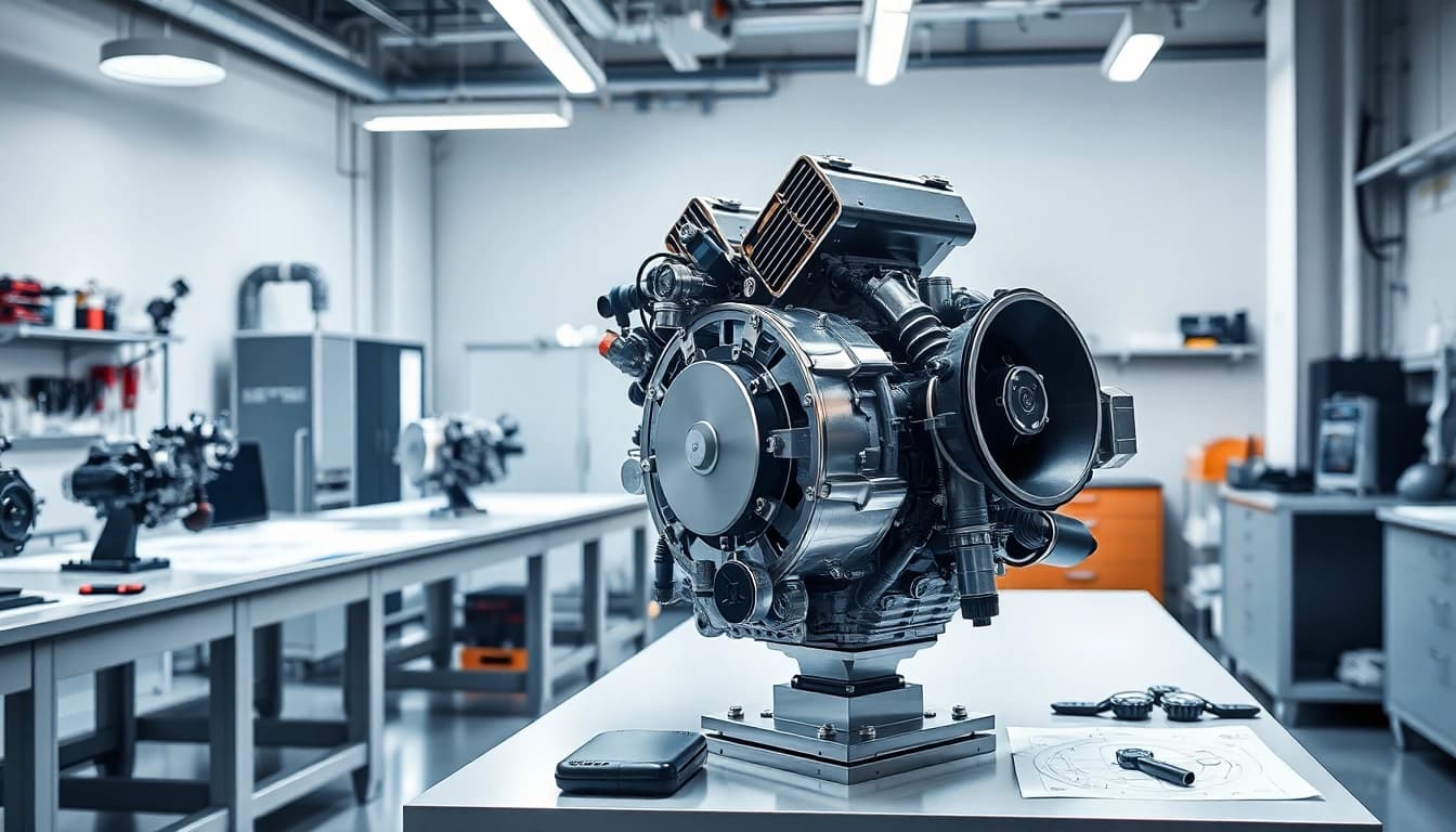 Showcasing Approved Engines technology in a contemporary workspace with vibrant lighting.