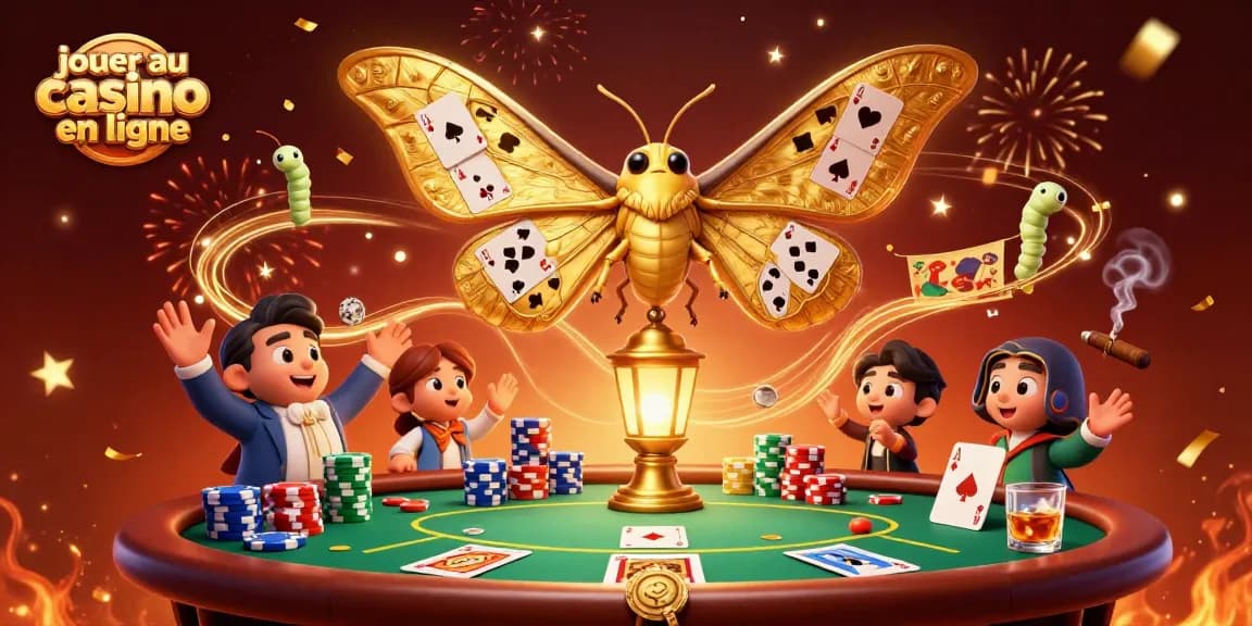 jouer au casino en ligne avec une magnifique illustration d'une mite atlas et des éléments de poker