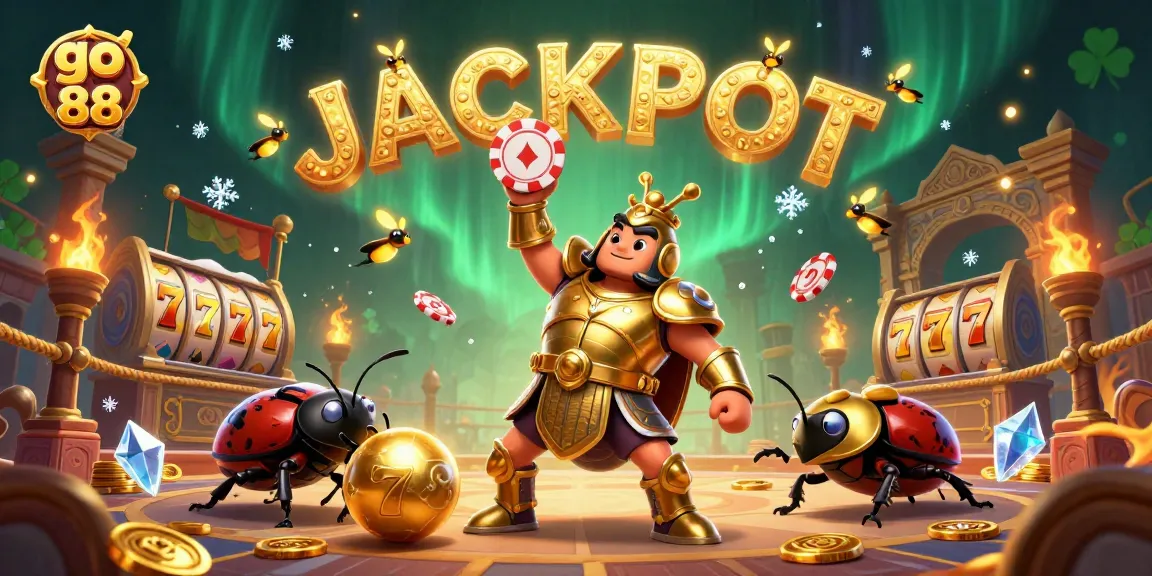 Join the excitement at go 88, celebrating wins with a dynamic illustration of luck and fun in a casino environment.
