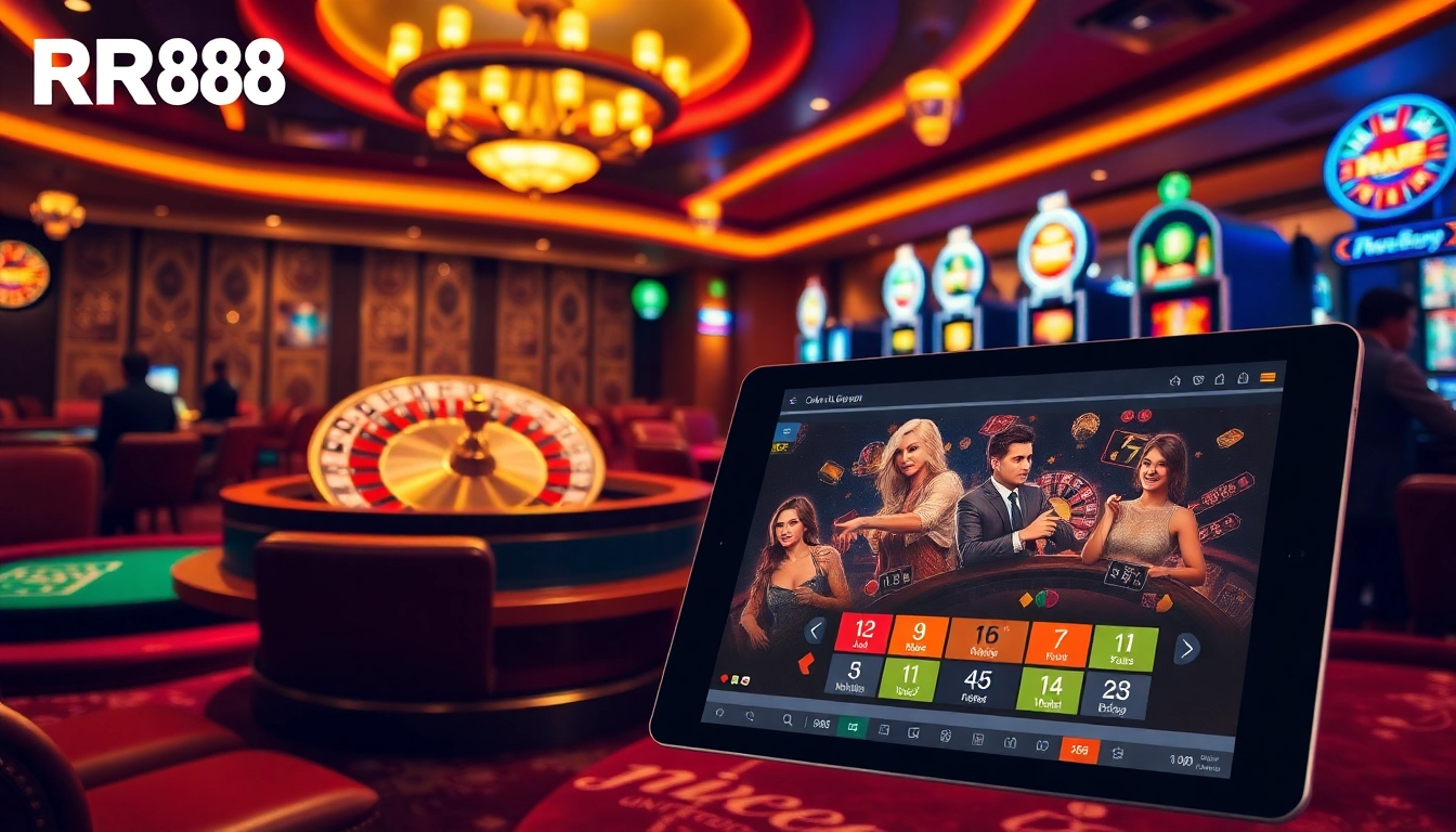 Experience thrilling gameplay with RR88's exciting casino elements and luxurious atmosphere.