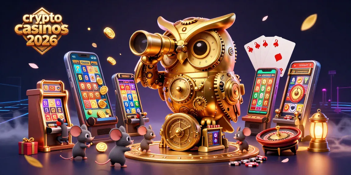 Visitez les meilleurs crypto casinos 2026 avec un hibou doré et des jeux éblouissants.