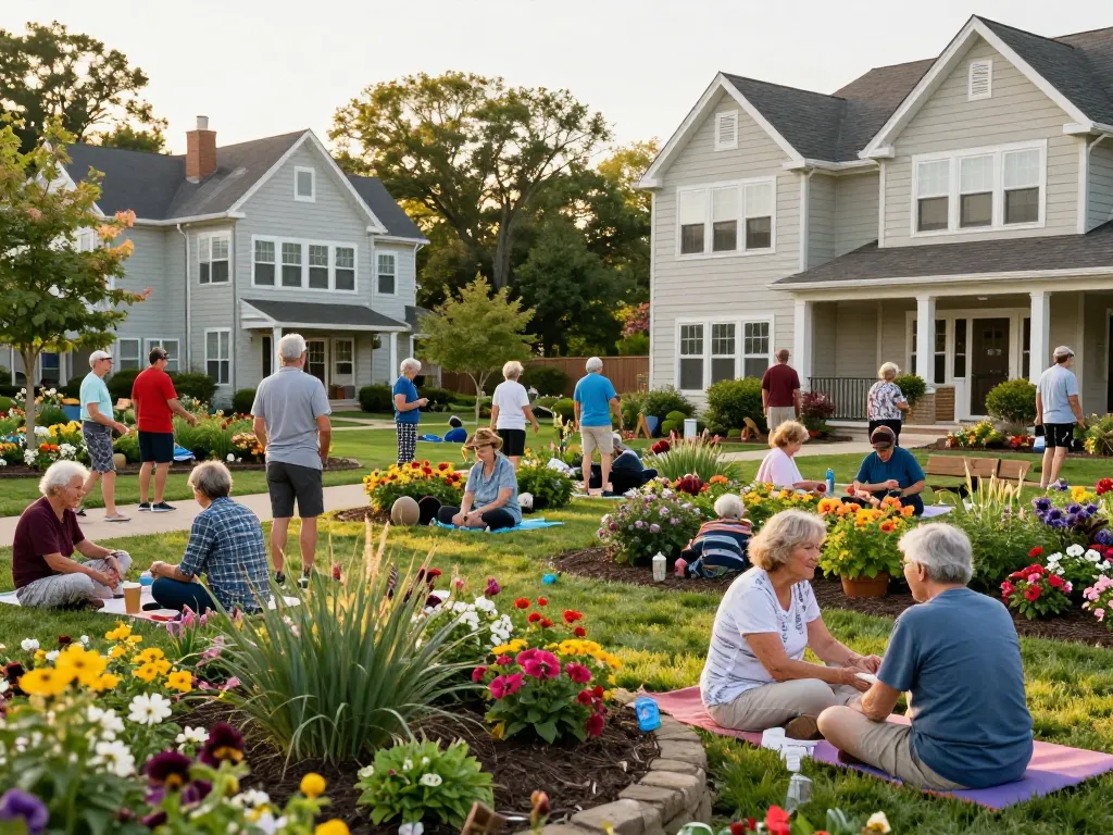 Active seniors enjoying community activities in 55+ communities long island at Country Pointe Meadows.