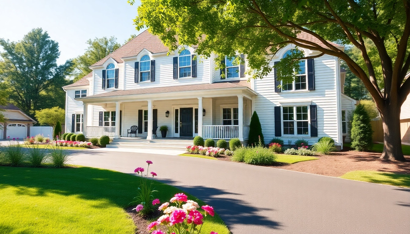Experience colonial home new build construction with inviting landscaping and traditional details in this new residential setting.