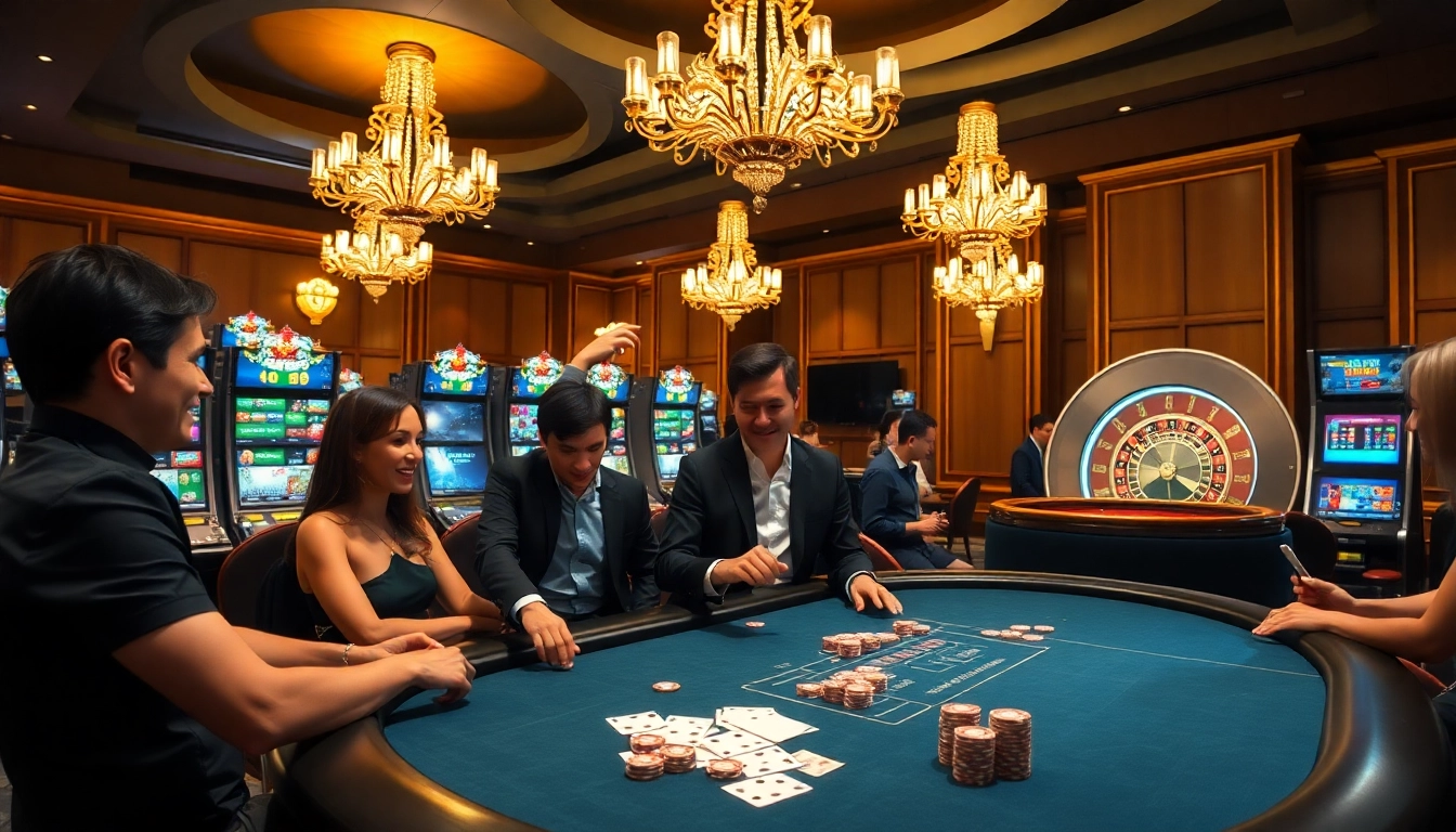 Exciting poker gameplay at nhà cái thabet casino with luxurious atmosphere and professional dealers.