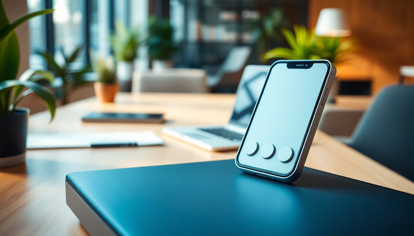 Phonelocker in a professional office setting showcasing its sleek design and functionality.