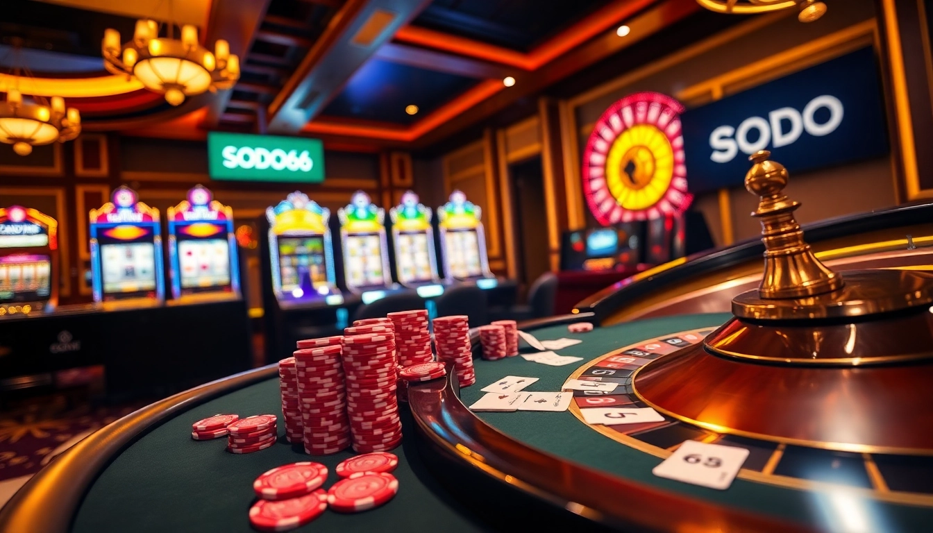Experience thrilling gameplay at SODO66 with vibrant casino elements and professional atmosphere.