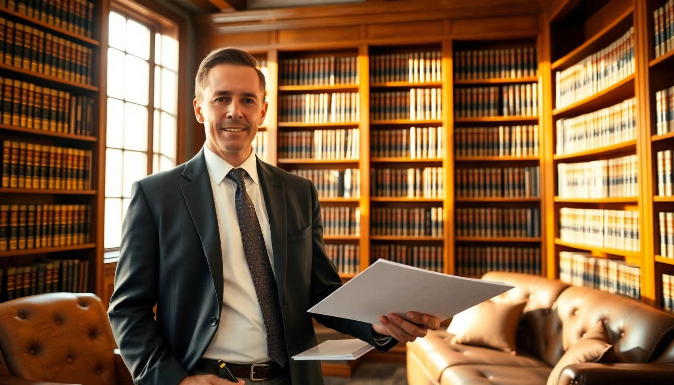 Dynamic truck accident attorney Clearwater reviewing documents in a professional law office.