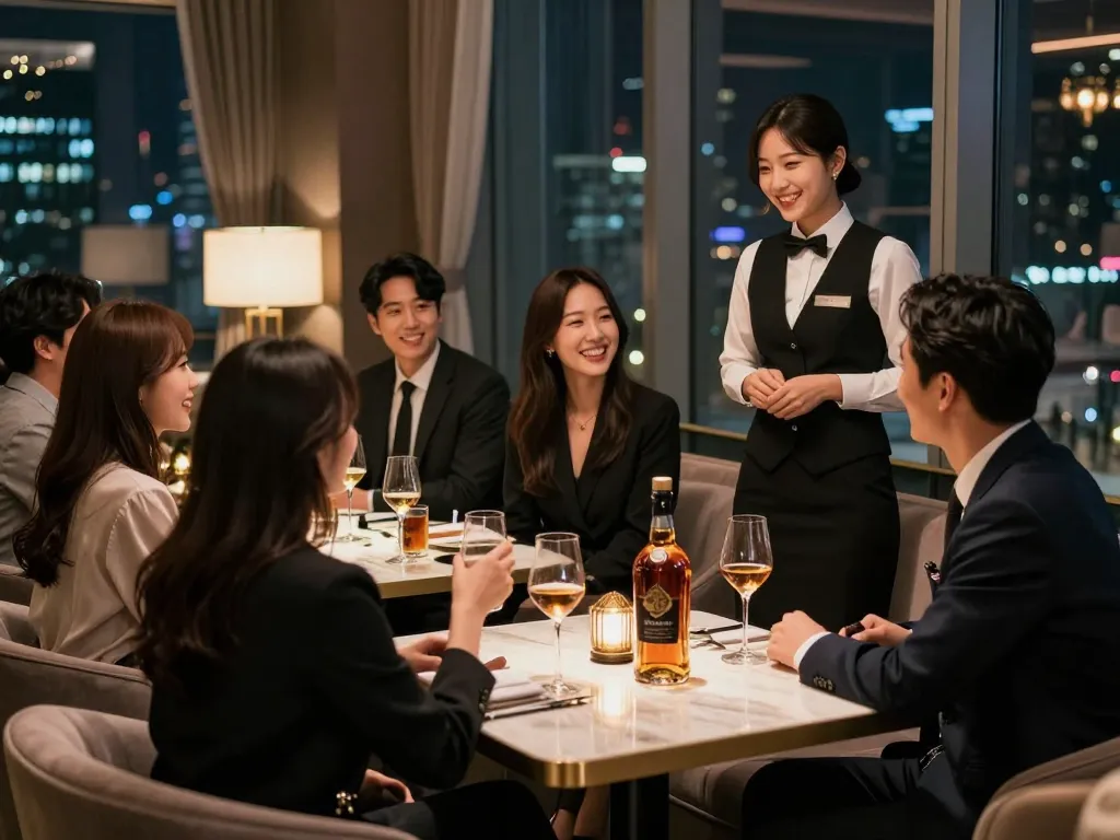 Experience the upscale atmosphere of 강남쩜오 nightlife with sophisticated decor and professional service.