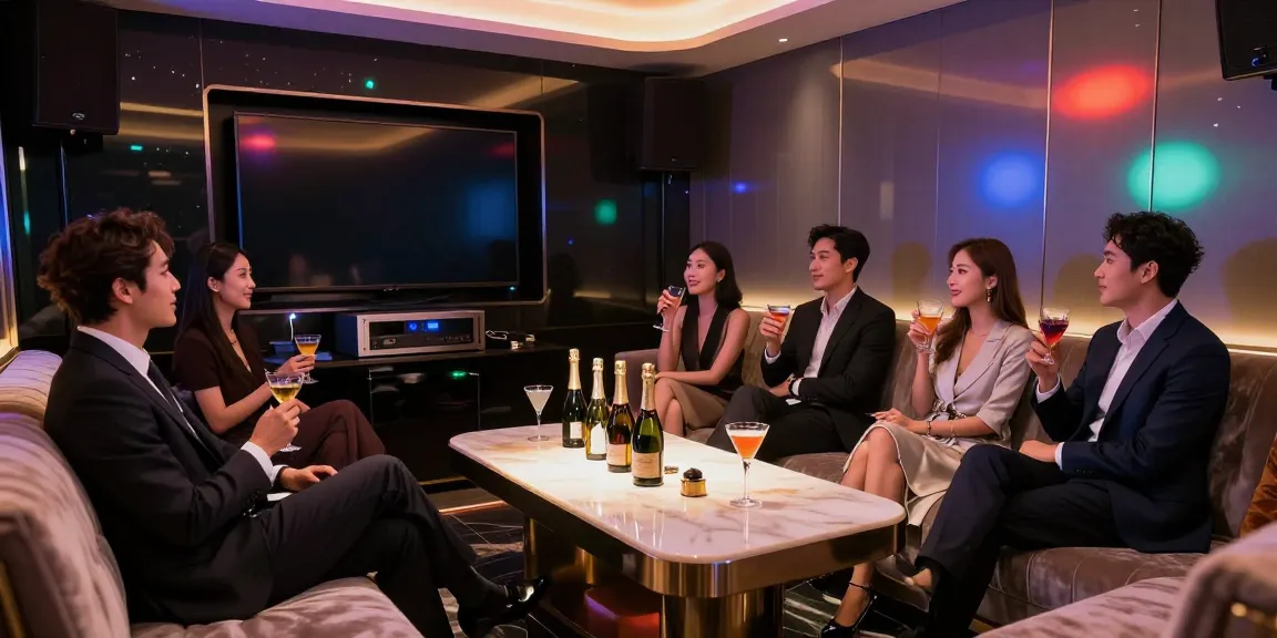 강남쩜오에서 프라이빗한 카라오케 룸의 고급스러운 분위기