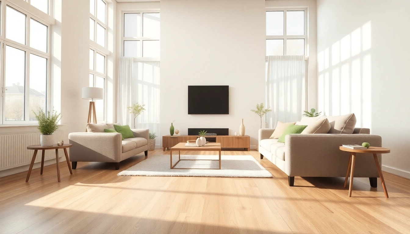 Enhance your home with vinyl flooring showcased in a stylish living room.