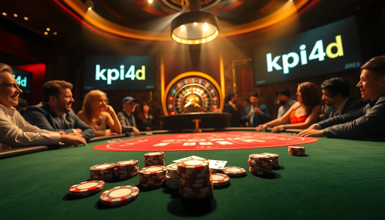 KPI4D players engaged in dynamic casino action at a luxurious poker table.